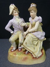 Sculpture statue jardinière ancienne groupe en biscuit porcelaine XIX XX siècle