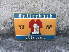 Ancienne plaque LUTTERBACH Bière no bidon thermometre chope tole emaillee carton