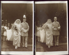 6 photos anciennes mariage Militaire Officier + nom