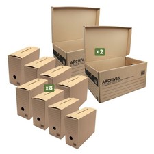 Pack and Move - Lot de 8 boites archives Taille L - 54 x 36 x 28 cm - Caisse de 