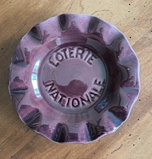 Coupelle Vide Poche Cendrier Céramique Violet LOTERIE NATIONALE Saint Clément