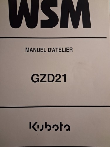 Manuel atelier tondeuse kubota - manuel,