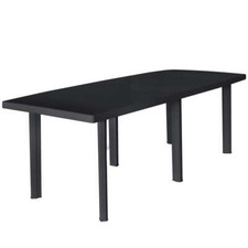 Table de Jardin Anthracite Plastique Meuble Mobilier Table d'Extérieur vidaXL