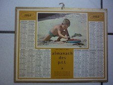CALENDRIER / ALMANACH DES POSTES / 1964  JEUX DANS LE SABLE    26,5 x 21 cm