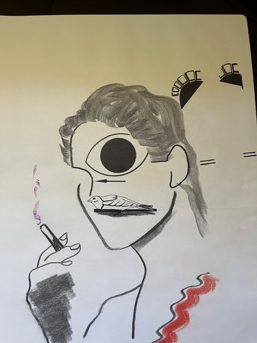 Dessin encre chine - de, signé