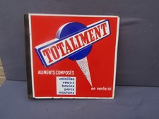 Ancienne plaque émaillée double face, TOTALIMENT, agriculture. émail..HOENHEIM