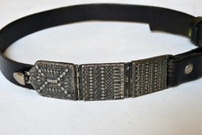 Ceinture cuir et métal 100 cm