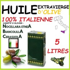 HUILE d'OLIVE EXTRA VIERGE de SICILE 5 Litres NEUF 2025 Pressé à Froid Bidon 5 L