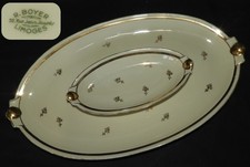 Porcelaine BOYER Limoges - Lot x2 plats ovales (dorures abondantes)