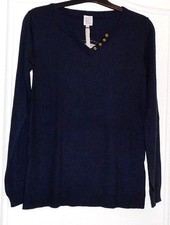 KARL MARC JOHN Pull Bleu Marine Motif Peace & Love  T 14/16 ans Neuf + étiquette