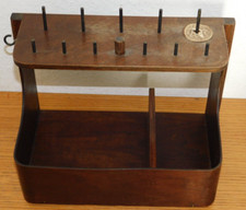 vintage SINGER support en BOIS de PORTE bobine MACHINE à COUDRE ancien MOBILIER