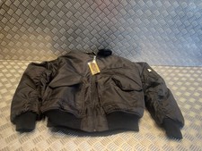 veste bombers mil-tec cwu col en fourrure noir neuf taille xxl