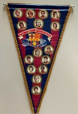 ANCIEN FANION FC BARCELONA ANNEES 70 / REXACH SIMONSEN ZUVIRIA LANDABURU ASENSI