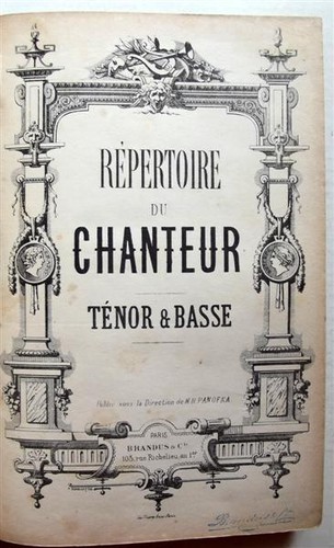 Repertoire chanteur - repertoire,