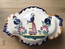 Ancien Coffret Baguier Faïence Quimper Henriot décor Porquier Beau signé PA