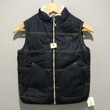 Diesel Boys Puffer Vest Navy Blue Reversible To Denim Size 4 Kids