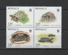 Monaco 1991 tortue d'Hermann un bloc de 4 timbres neufs MNH /TR7135