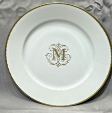 Sèvres Assiette Porcelaine Fin 19ème Monogramme or 4/8
