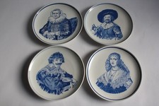 4 Assiettes Vintage Delfts Blauw Royal G Hand Painted Holland (66331)