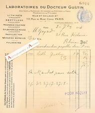● Laboratoires du Docteur GUSTIN facture 1914 à M. Goyard à Tarare - Médecine