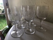 CRISTAL DE BACCARAT 6 VERRES À VIN ROUGE MODÈLE NANCY H 12,50 cm