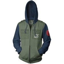 Naruto Shippuden Kakashi Cosplay Militaire Adulte Fermeture Éclair Polaire Sweat