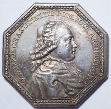 BERRY : TRES RARE JETON ARGENT DE L'ARCHEVEQUE DE BOURGES PUYSEGUR 1788