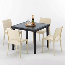 Table Carrée Noire 90x90cm
