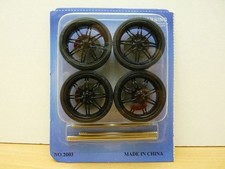 SET DE 4 JANTES TUNING NOIRES D34 mm + PNEUS 1/18 - 1/24 n°36