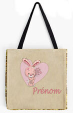 sac shopping tote bag sequin or verso coloris chanvre personnalise prenom réf 06