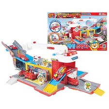 Jeu de rôle pour mini voiture de pompier de Pororo transformant la caserne de...