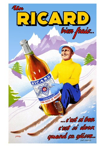 Ricard ski affiche x - ricard, 40