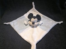 Doudou plat Mickey bleu blanc