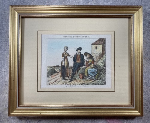 Gravure encadrée bois doré