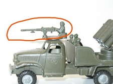 FRANCE JOUET, soldat mitrailleuse gunner métal pour toit cabine GMC militaire