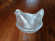 Poule-coffret Bonbonnière verre  12 cm