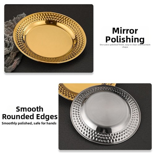 Assiettes rondes martelées - , en