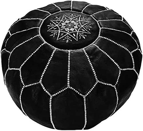 Premium moroccan leather pouf - leather,