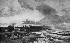 TEMPÊTE (de Eugène ISABEY) - Gravure du 19e siècle Grd. Format