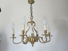 Ancien lustre bronze doré 6 branches