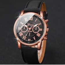 montre cuir homme femme quartz
