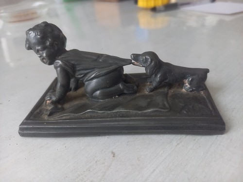 Sculpture etain fillette - fillette, et