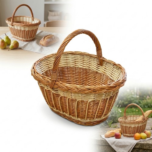 Panier osier ovale bicolore - en,