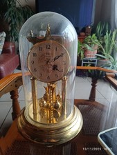 Pendule 400 jours vintage SILVOZ • Globe en verre • Mécanisme K. Mauch...