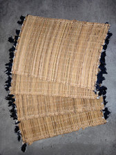 Lot 4 Sets De Table À Pompons - Osier Tressé Paille - Neuf