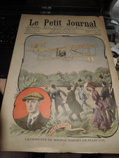 Petit Journal 1908 Wilbur Wright Aviation Airplane Pilot Avion Pilote Usa
