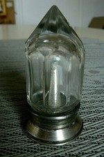 RARE SALIERE  POINTE  CRISTAL METAL ARGENTE ART DECO