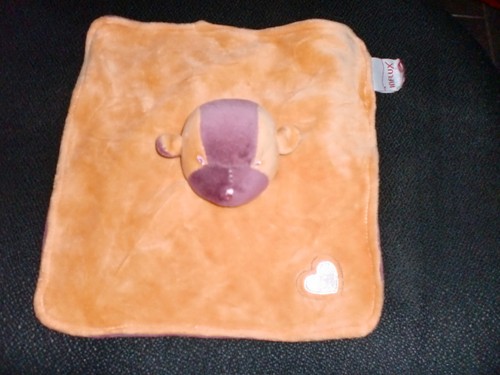 Doudou plat singe orange - doudou,