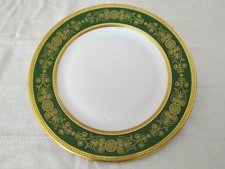 RARE ASSIETTE EN PORCELAINE DE LIMOGES BERNARDAUD EMPIRE VERT ET OR FIN