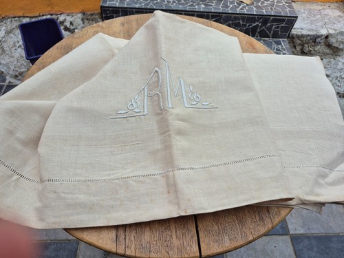 Drap avec retour - , lin